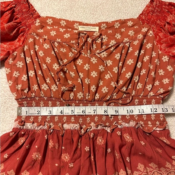 Spell & the Gypsy Tuula Gypsiana Playdress Peasant Boho Mini Dress Ruffle Tiered - Picture 13 of 16